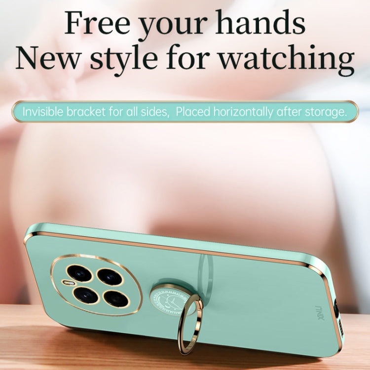 For Honor Magic7 XINLI Straight 6D Plating Gold Edge TPU Shockproof Case with Ring Holder(Black)