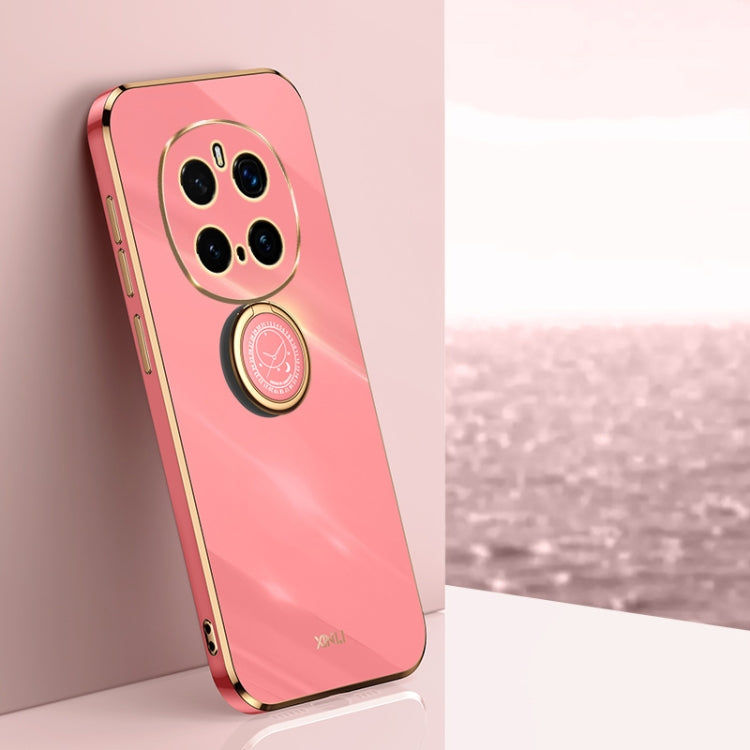 XINLI Straight 6D Plating Gold Edge TPU Shockproof Case with Ring Holder, For Honor Magic7 Pro, For Honor Magic7, For Honor X60 Pro