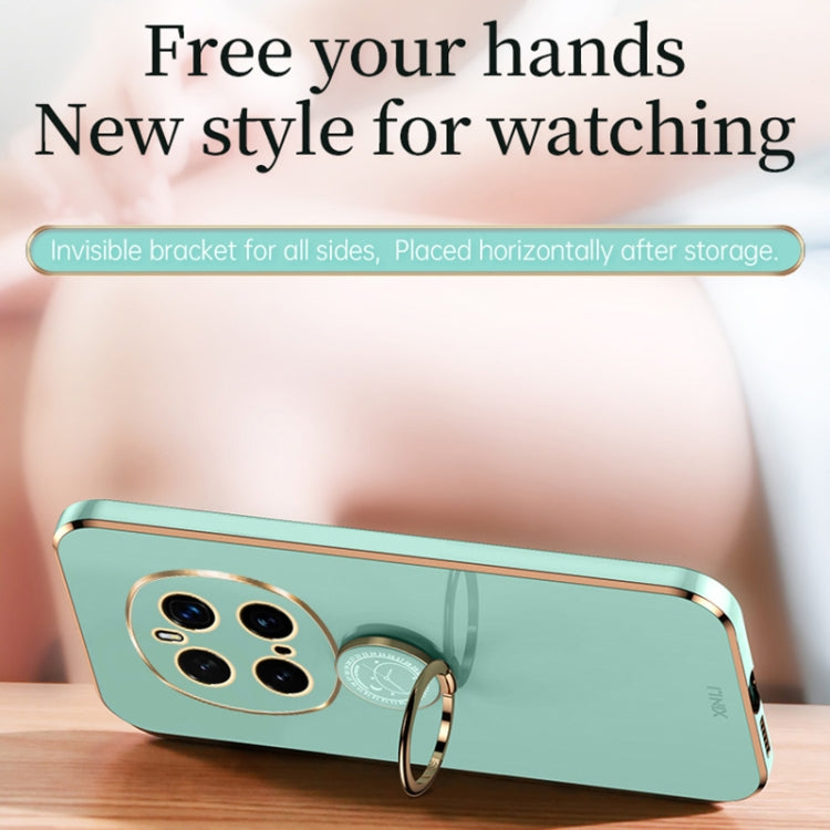 For Honor Magic7 Pro XINLI Straight 6D Plating Gold Edge TPU Shockproof Case with Ring Holder(Black)