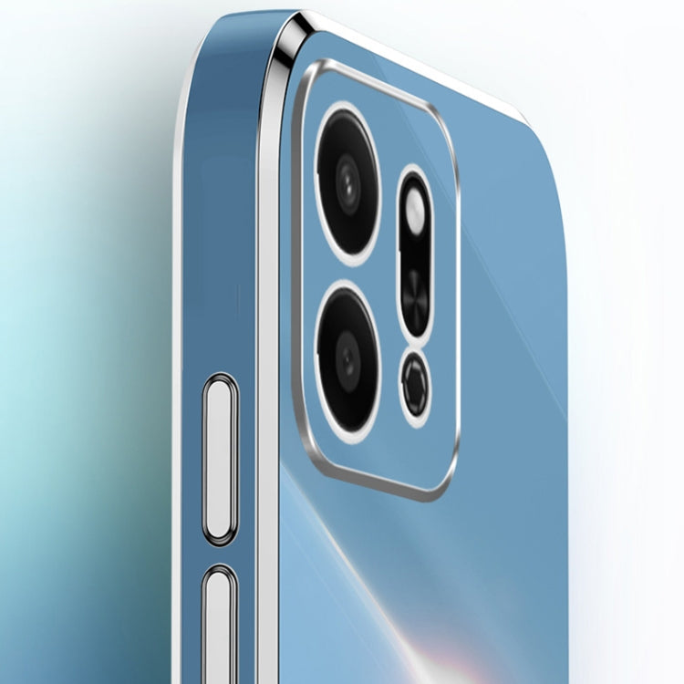 For Honor Play9T 5G XINLI Straight 6D Plating Gold Edge TPU Shockproof Case with Ring Holder(Mint Green)