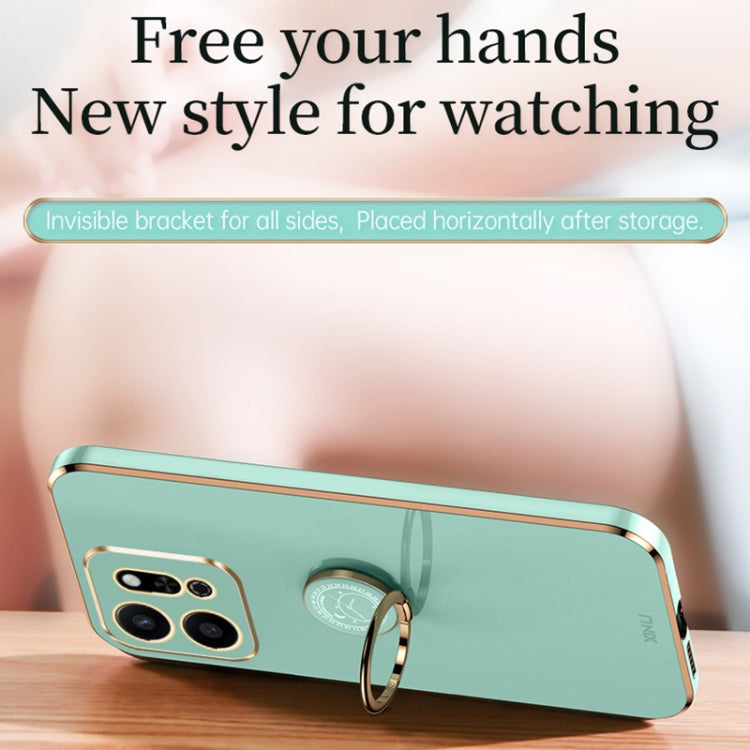 For Honor Play9T 5G XINLI Straight 6D Plating Gold Edge TPU Shockproof Case with Ring Holder(Celestial Blue)