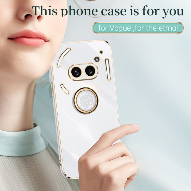 For Nothing Phone 2A XINLI Straight Edge 6D Electroplate TPU Phone Case with Ring Holder(Mint Green)