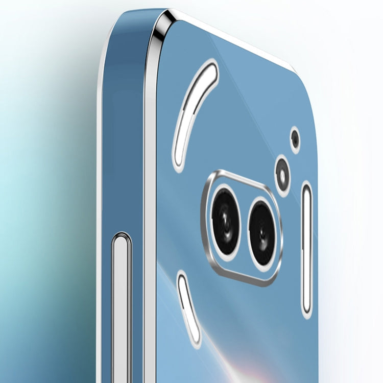 For Nothing Phone 2A XINLI Straight Edge 6D Electroplate TPU Phone Case with Ring Holder(Mint Green)