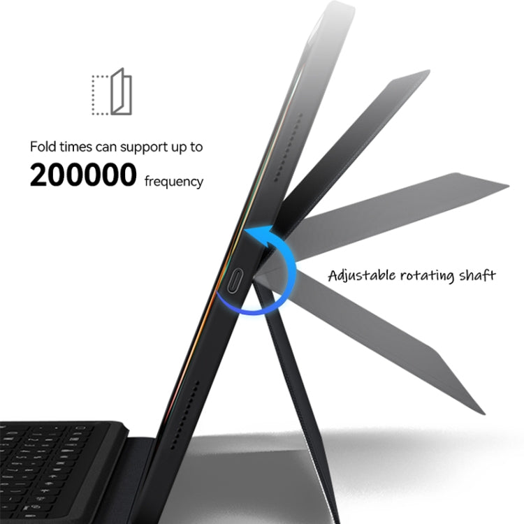 For iPad Pro 11 ZGA K01 Wireless Bluetooth Magnetic Keyboard Tablet Leather Case(Black)