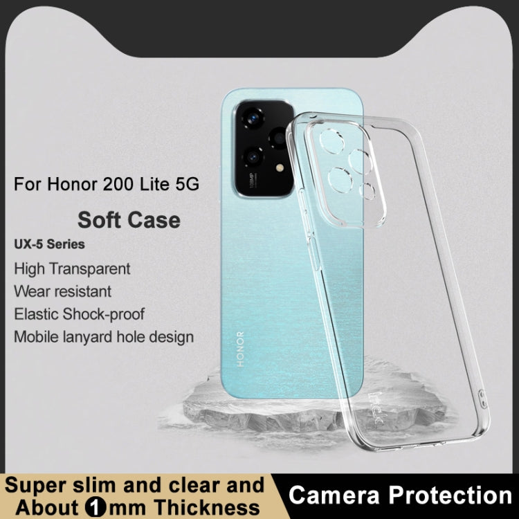 For Honor 200 Lite Global imak UX-5 Series Transparent Shockproof TPU Protective Case(Transparent)