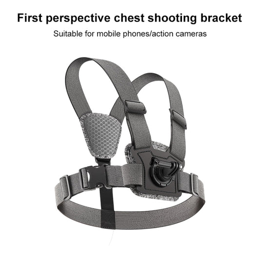 4 in 1 Adjustable Body Mount Belt Chest Strap with Mount & Screw(Grey)