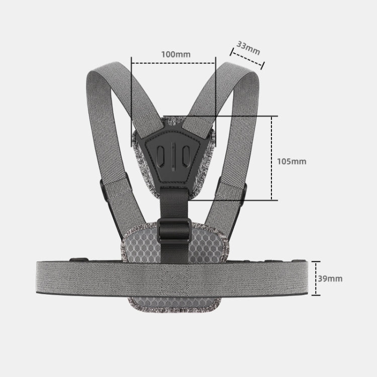 3 in 1 Adjustable Body Mount Belt Chest Strap with Mount & Screw(Grey)