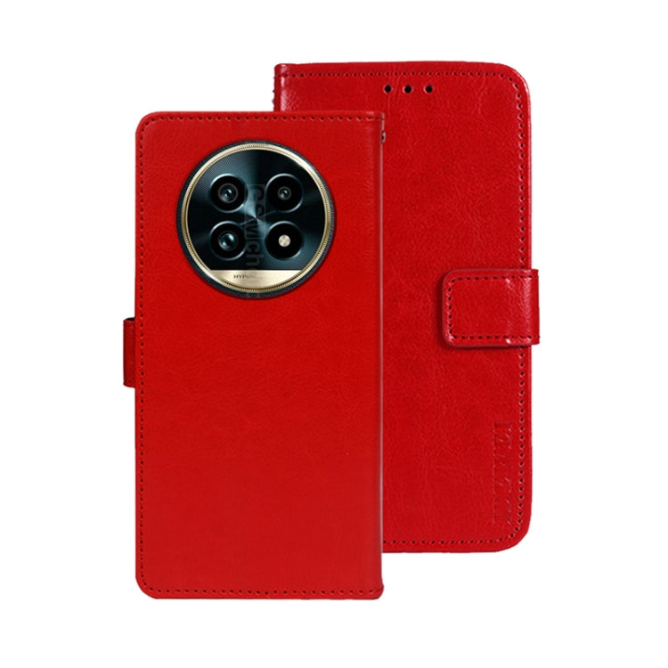 For Realme 13 Pro+ 5G idewei Crazy Horse Texture Leather Phone Case(Red)