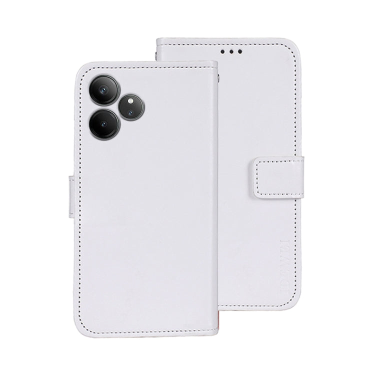 For Realme GT 6 5G Taiwan, China idewei Crazy Horse Texture Leather Phone Case(White)