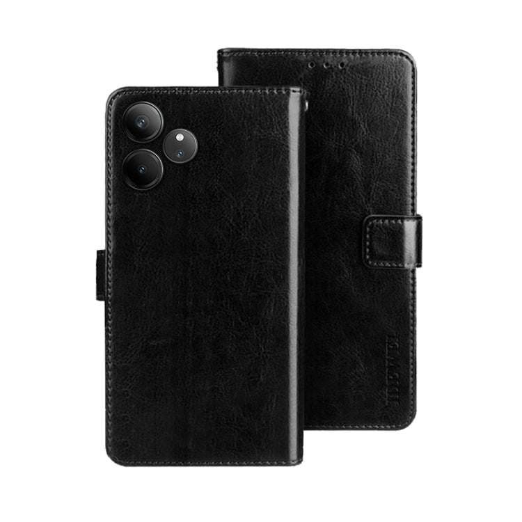For Realme GT 6 5G Taiwan, China idewei Crazy Horse Texture Leather Phone Case(Black)