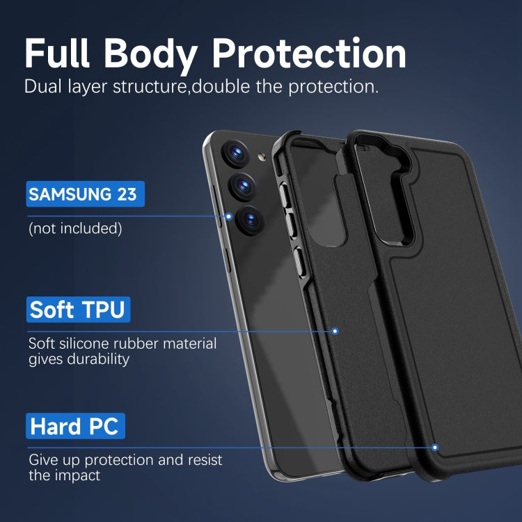 For Samsung Galaxy S23 5G RedPepper Armor PC Hybrid TPU Phone Case(Black)