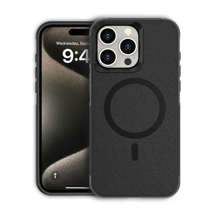 For iPhone 15 Pro RedPepper Armor Magsafe PC Hybrid TPU Phone Case(Black)