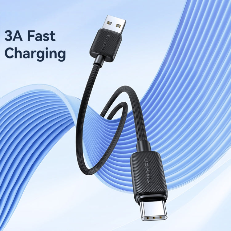 USAMS US-SJ693 USB to USB-C / Type-C 3A Striped Fast Charge Data Cable, Length:2m(Pink)