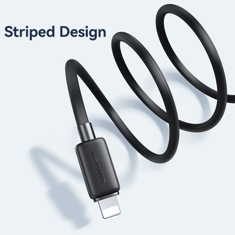 USAMS US-SJ689 USB to 8 Pin 2.4A Striped Fast Charge Data Cable, Length:1m(White)