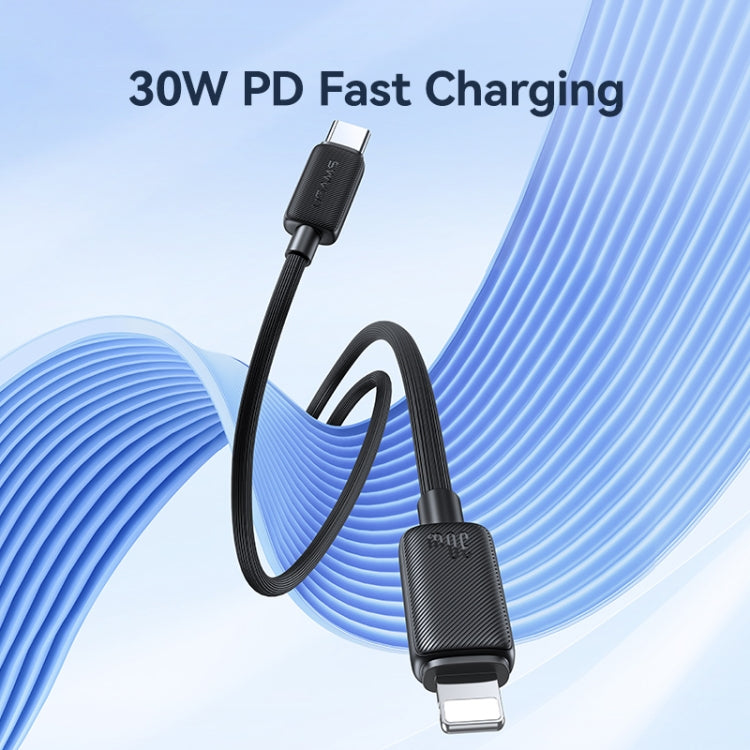 USAMS US-SJ692 USB-C / Type-C to 8 Pin 30W Striped Fast Charge Data Cable, Length:1m(White)