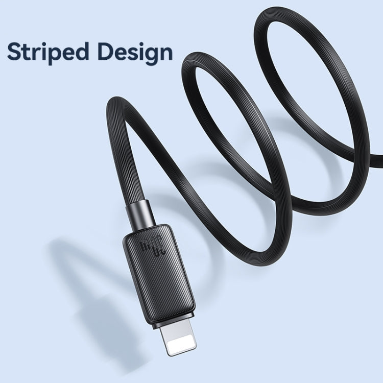 USAMS US-SJ702 USB-C / Type-C to 8 Pin 30W Striped Fast Charge Data Cable, Length:3m(Blue)