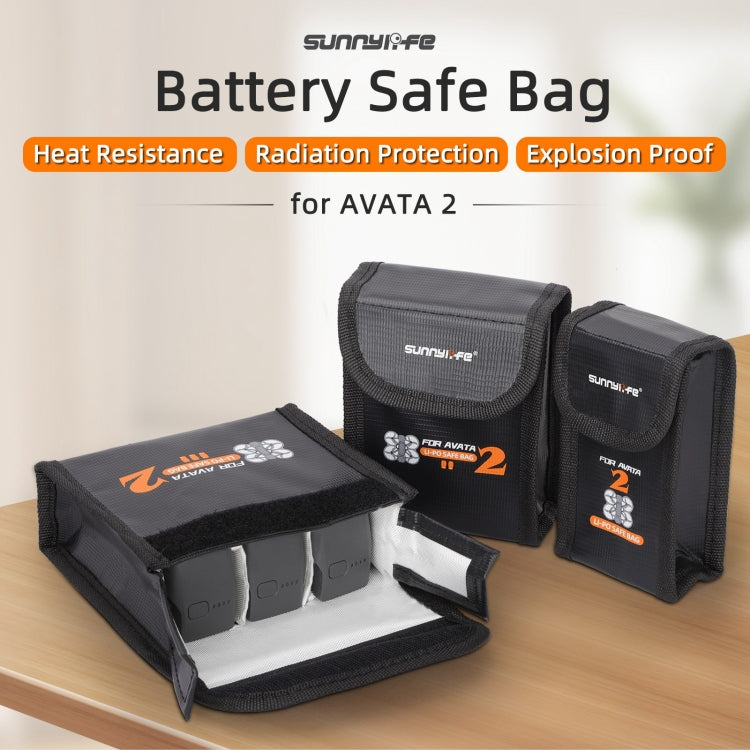 For DJI Avata 2 Sunnylife Battery Explosion-proof Safe Bag Protective Li-Po Safe Bag(For 2pcs Batteries)
