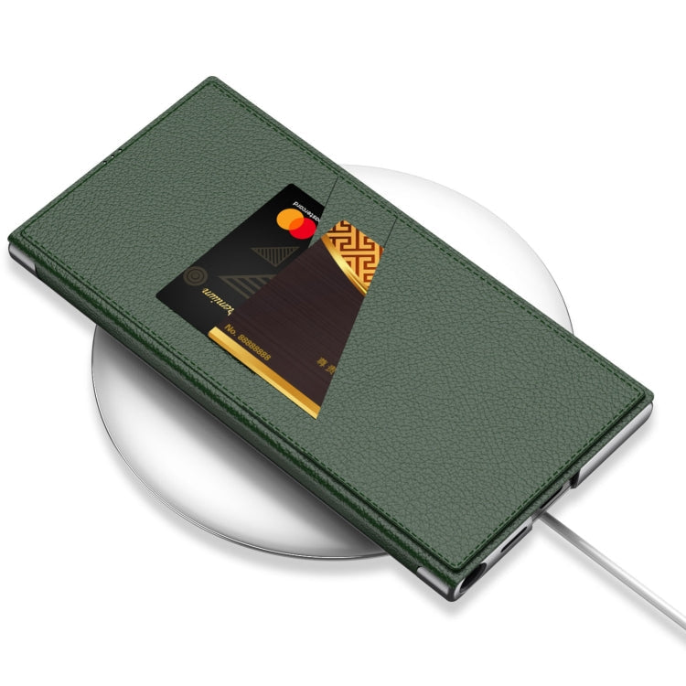 For Samsung Galaxy S23 Ultra 5G GKK Armor Flip Leather Phone Case, Without Pen(Night Green)