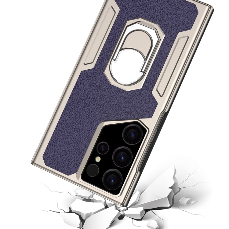 For Samsung Galaxy S23 Ultra 5G GKK Armor Flip Leather Phone Case, Without Pen(Carbon Fiber Texture)