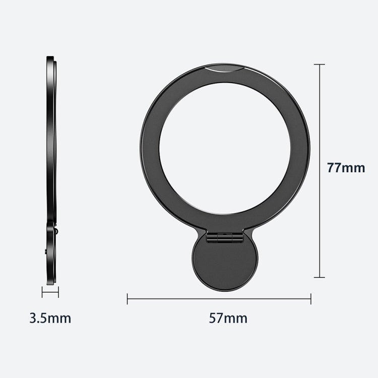 R-JUST SJ35 Ultra-thin Alloy Magnetic Adhesive Phone Holder(Black)