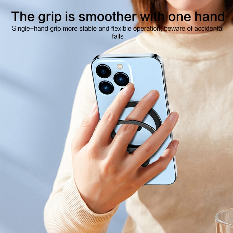 R-JUST SJ35 Ultra-thin Alloy Magnetic Adhesive Phone Holder(Black)