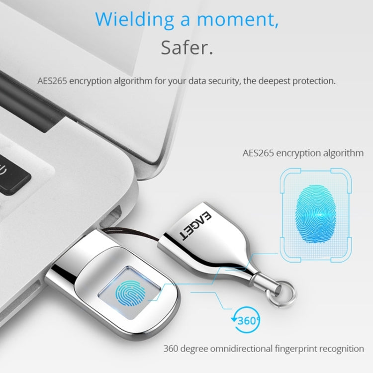 USB 2.0 Interface Metal Flash U Disk with Fingerprint Identification, FU5 64G