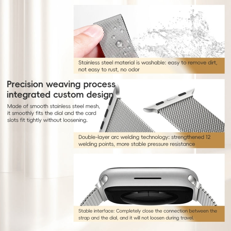 For Apple Watch Series 10 46mm ZGA Milanese Magnetic Metal Watch Band(Silver)