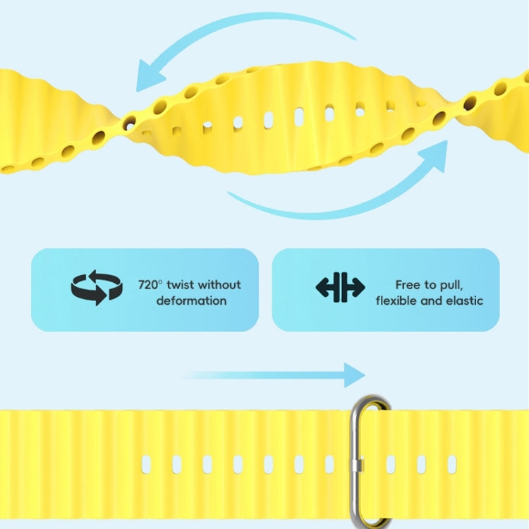 For Apple Watch 42mm ZGA Ocean Silicone Watch Band(Black)