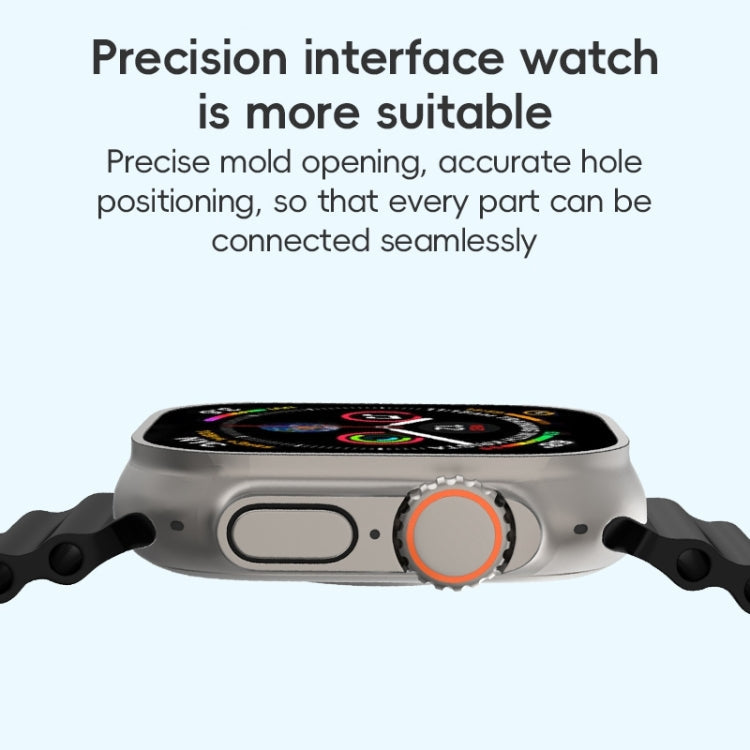 For Apple Watch 42mm ZGA Ocean Silicone Watch Band(Black)