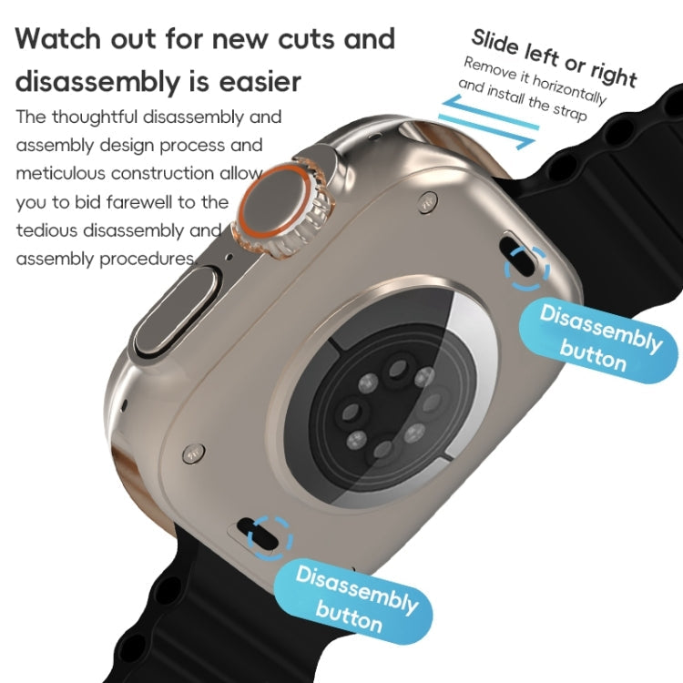 For Apple Watch Series 9 45mm ZGA Ocean Silicone Watch Band(Black)