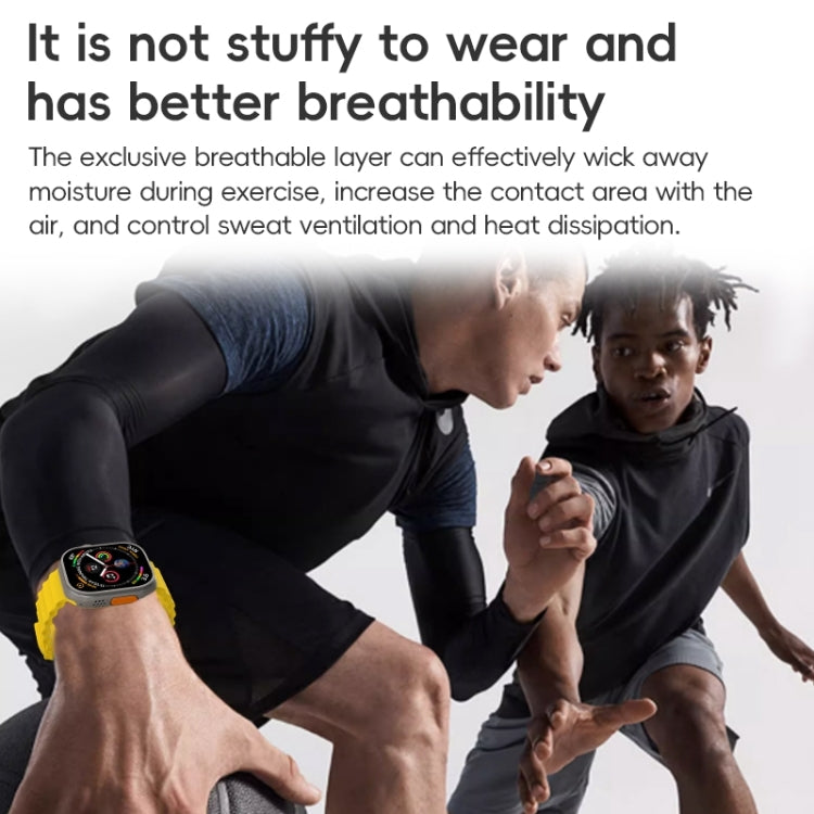 For Apple Watch 42mm ZGA Ocean Silicone Watch Band(Black)