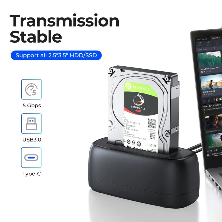 ORICO DD18C3 Single Bay 2.5 & 3.5 inch SATA Drive Docking Station, Plug Type:UK Plug