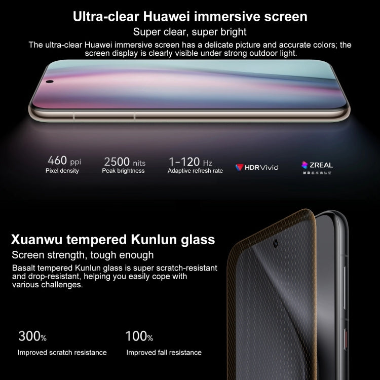 HUAWEI Pura 70 Ultra, 16GB+1TB, Screen Fingerprint Identification, 6.8 inch HarmonyOS 4.2 Kirin 9010 Octa Core up to 2.3GHz, NFC, OTG, Not Support Google Play(Black)