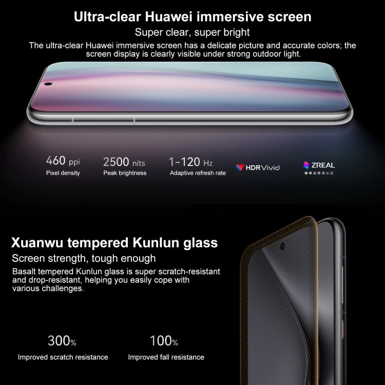HUAWEI Pura 70 Pro+, 16GB+512GB, Screen Fingerprint Identification, 6.8 inch HarmonyOS 4.2 Kirin 9010 Octa Core up to 2.3GHz, NFC, OTG, Not Support Google Play(Black)