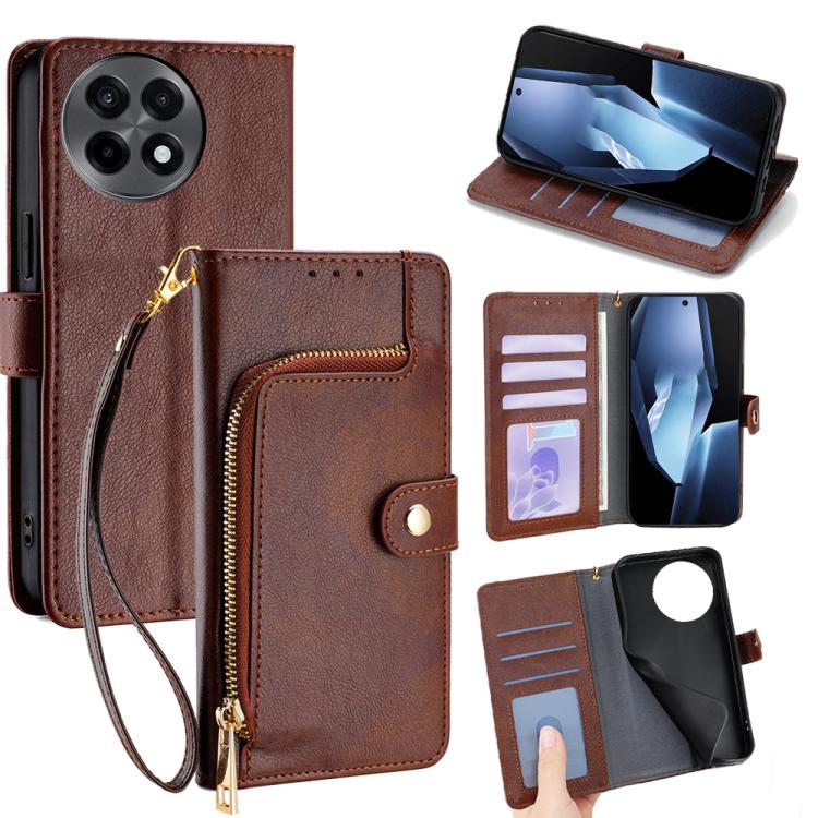 Zipper Bag Leather Phone Case, For OnePlus Ace 6, For OnePlus 15 5G, For OnePlus Ace 5 Ultra / Nord 5, For OnePlus Ace 5 Racing / Nord CE5, For OnePlus Ace 5 / 5 Pro, For OnePlus Ace 3 Pro 5G