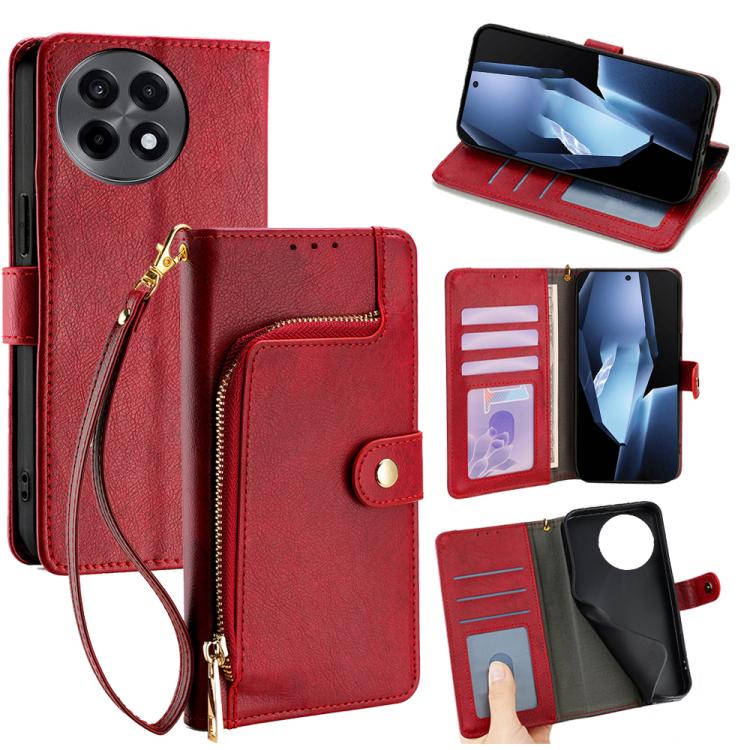 Zipper Bag Leather Phone Case, For OnePlus Ace 6, For OnePlus 15 5G, For OnePlus Ace 5 Ultra / Nord 5, For OnePlus Ace 5 Racing / Nord CE5, For OnePlus Ace 5 / 5 Pro, For OnePlus Ace 3 Pro 5G