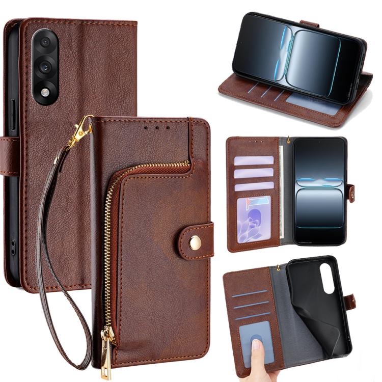Zipper Bag Leather Phone Case, For OnePlus Ace 6, For OnePlus 15 5G, For OnePlus Ace 5 Ultra / Nord 5, For OnePlus Ace 5 Racing / Nord CE5, For OnePlus Ace 5 / 5 Pro, For OnePlus Ace 3 Pro 5G