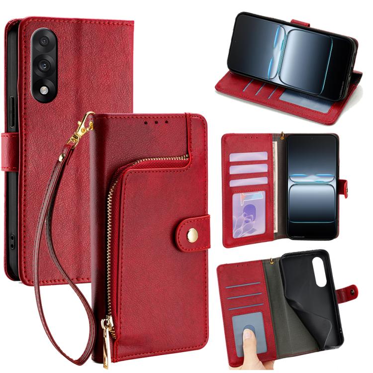 Zipper Bag Leather Phone Case, For OnePlus Ace 6, For OnePlus 15 5G, For OnePlus Ace 5 Ultra / Nord 5, For OnePlus Ace 5 Racing / Nord CE5, For OnePlus Ace 5 / 5 Pro, For OnePlus Ace 3 Pro 5G