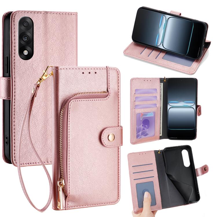 Zipper Bag Leather Phone Case, For OnePlus Ace 6, For OnePlus 15 5G, For OnePlus Ace 5 Ultra / Nord 5, For OnePlus Ace 5 Racing / Nord CE5, For OnePlus Ace 5 / 5 Pro, For OnePlus Ace 3 Pro 5G