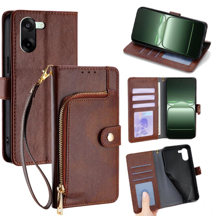 Zipper Bag Leather Phone Case, For OnePlus Ace 6, For OnePlus 15 5G, For OnePlus Ace 5 Ultra / Nord 5, For OnePlus Ace 5 Racing / Nord CE5, For OnePlus Ace 5 / 5 Pro, For OnePlus Ace 3 Pro 5G