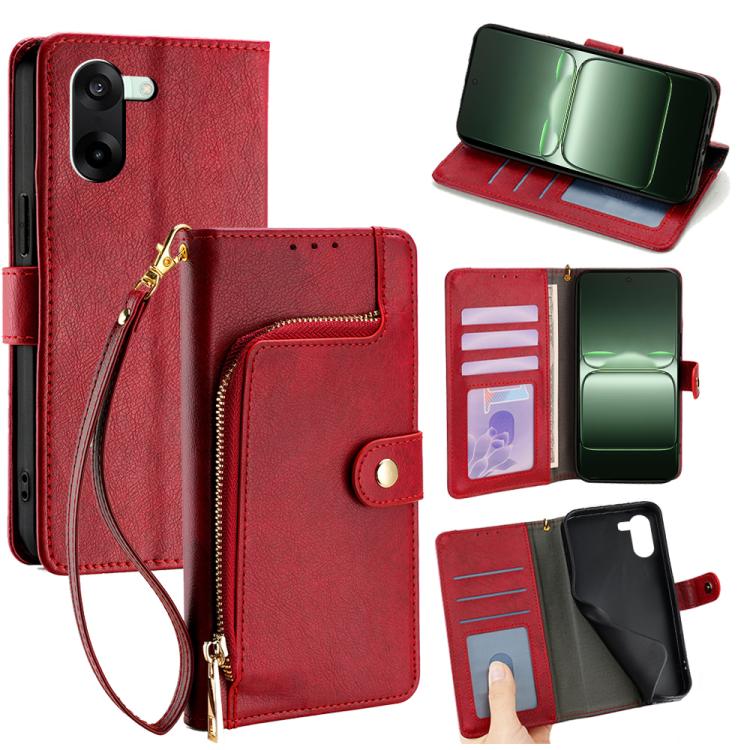 Zipper Bag Leather Phone Case, For OnePlus Ace 6, For OnePlus 15 5G, For OnePlus Ace 5 Ultra / Nord 5, For OnePlus Ace 5 Racing / Nord CE5, For OnePlus Ace 5 / 5 Pro, For OnePlus Ace 3 Pro 5G