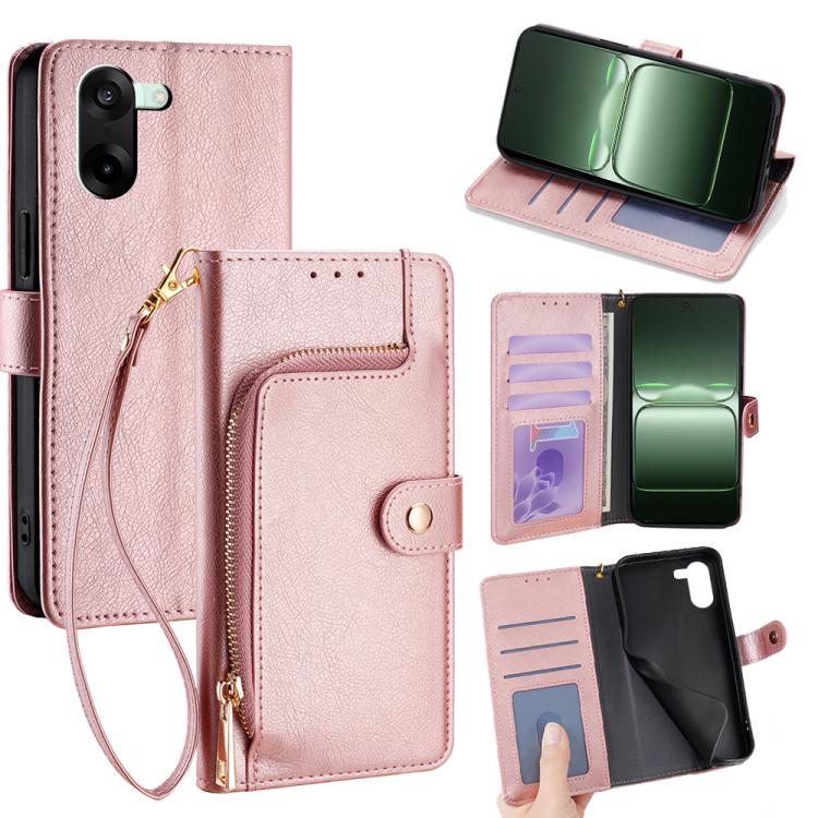 Zipper Bag Leather Phone Case, For OnePlus Ace 6, For OnePlus 15 5G, For OnePlus Ace 5 Ultra / Nord 5, For OnePlus Ace 5 Racing / Nord CE5, For OnePlus Ace 5 / 5 Pro, For OnePlus Ace 3 Pro 5G