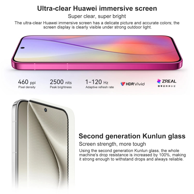 HUAWEI Pura 70, 12GB+1TB, Screen Fingerprint Identification,6.6 inch HarmonyOS 4.2 Kirin 9010 Octa Core up to 2.3GHz, NFC, OTG, Not Support Google Play(Black)