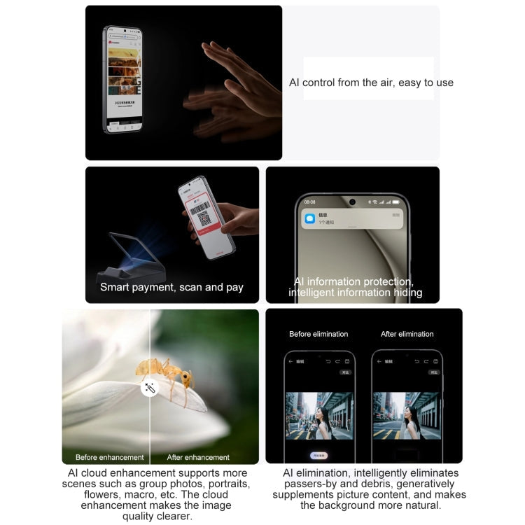 HUAWEI Pura 70, 12GB+512GB, Screen Fingerprint Identification,6.6 inch HarmonyOS 4.2 Kirin 9010 Octa Core up to 2.3GHz, NFC, OTG, Not Support Google Play(Black)