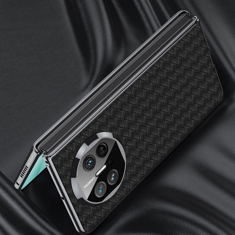 For Huawei Mate X5 GKK Leather Ultra-thin Electroplating Woven Texture Shockproof Phone Case(Green)