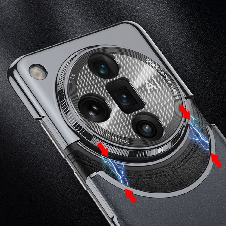 For OPPO Find X7 GKK Mortise-Tenon Connection Contrast Color Frosted AG Shockproof Phone Case(Black)