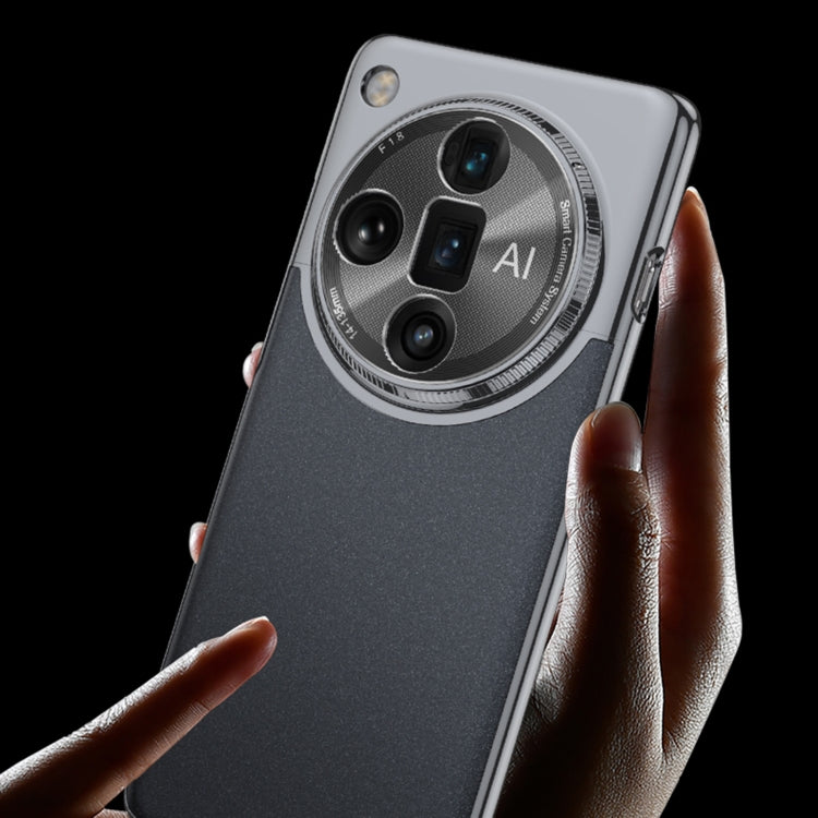 For OPPO Find X7 GKK Mortise-Tenon Connection Contrast Color Frosted AG Shockproof Phone Case(Brown)