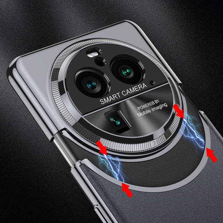 For OPPO Find X6 GKK Mortise-Tenon Connection Contrast Color Frosted AG Shockproof Phone Case(Brown)