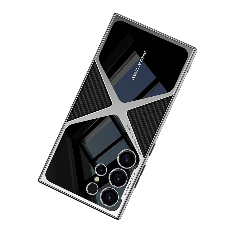 For Samsung Galaxy S23 Ultra GKK Leather Electroplating Supersonic Speed Shockproof Phone Case(Blue)