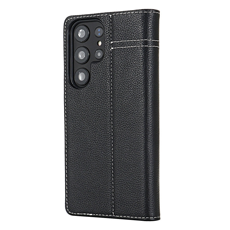 For Samsung Galaxy S24 5G GEBEI Top-grain Horizontal Flip Leather Phone Case(Black)